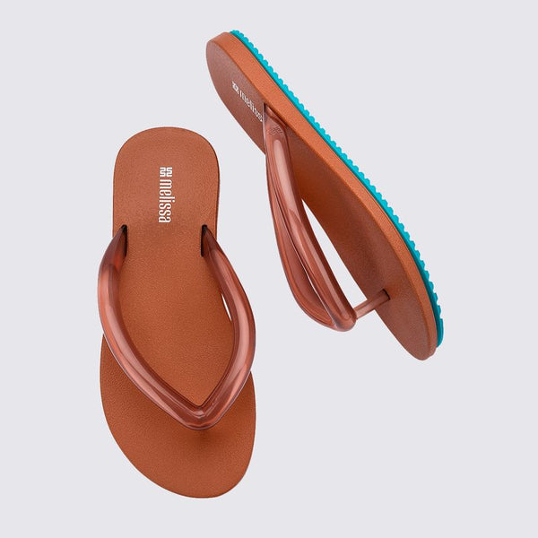 Chinelo Melissa Flip Flop Airflow Adulto Marron Azul 37942