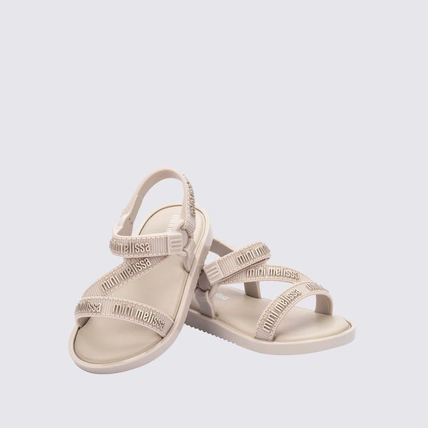 Mini Melissa Stripes M Lover Sandália Baby Bege Claro 35955