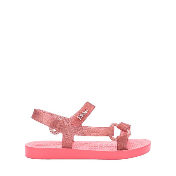 Sandália infantil Mini Melissa Sun Downtown Baby na cor rosa médio com acabamento em glitter. Modelo tipo papete, com fechamento em velcro, feita em Melflex. Leve, confortável e segura, ideal para os primeiros passos com muito brilho e estilo."

Palavra-chave principal: Mini Melissa Sun Downtown Baby
Palavras-chave relacionadas: rosa médio glitter, sandália baby, papete infantil, Melflex, fechamento em velcro, calçado infantil confortável, brilho infantil.