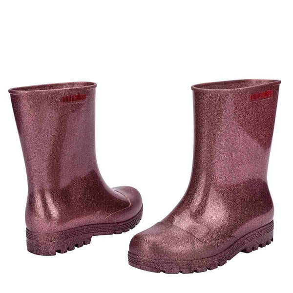 Mini Melissa Welly Bota Infantil Rosa Glitter 33868