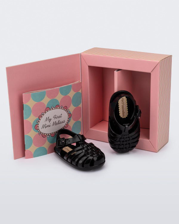 My First Mini Melissa Possession Sandália Baby Preto 35778 com caixa especial