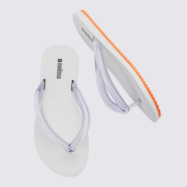 Chinelo Melissa Flip Flop Airflow Adulto Branco Laranja 37942